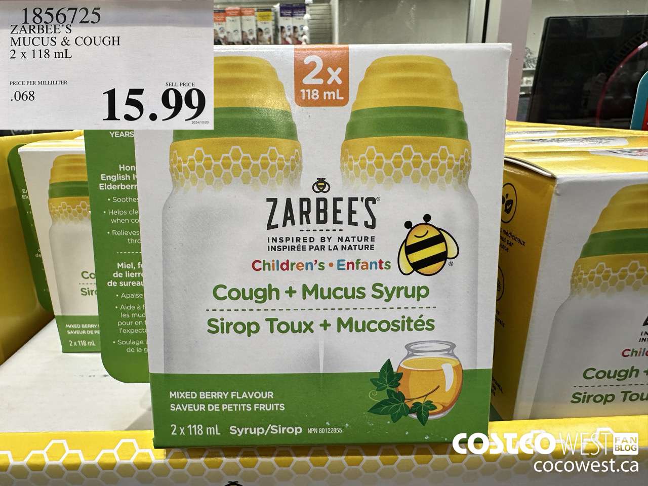 1856725 ZAREE'S MUCUS & COUGH 2 X 118ML $15.99