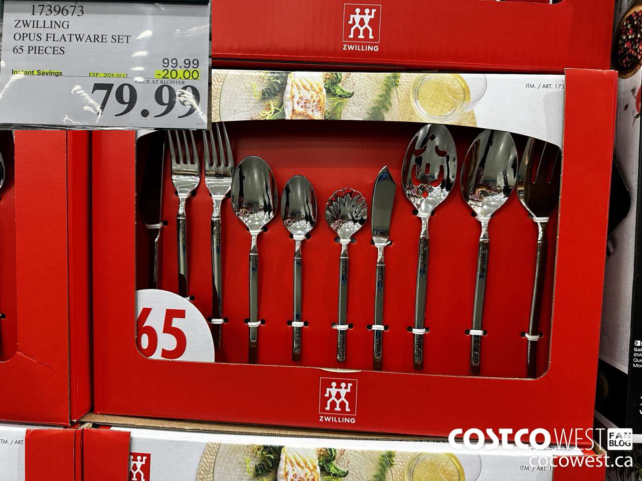 1739673 ZWILLING OPUS FLATWARE SET 65 PIECES ($20.00 INSTANT SAVINGS EXPIRES ON 2024-10-13) $79.99