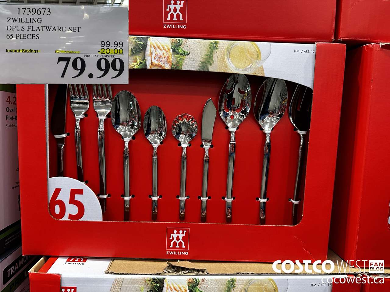 1739673 ZWILLING OPUS FLATWARE SET 65 PIECES ($20.00 INSTANT SAVINGS EXPIRES ON 2024-10-13) $79.99