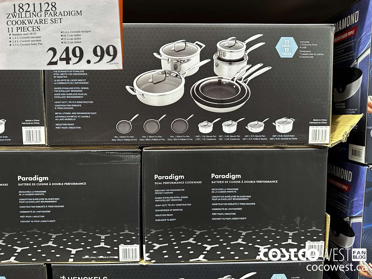 1821128 ZWILLING PARADIGM COOKWARE SET 11 PIECES $249.99