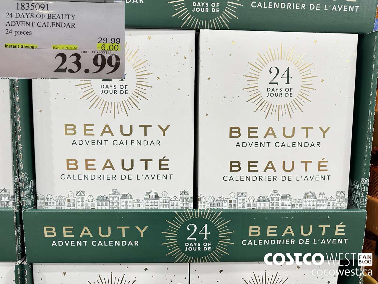 1835091 24 DAYS OF BEAUTY ADVENT CALENDAR 24 PIECES ($6.00 INSTANT SAVINGS EXPIRES ON 2024-11-24) $23.99