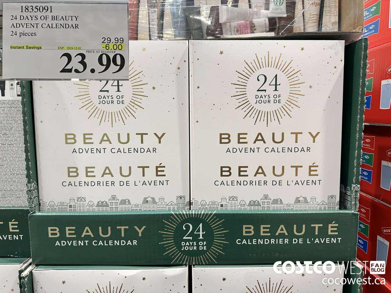1835091 24 DAYS OF BEAUTY ADVENT CALENDAR 24 PIECES ($6.00 INSTANT SAVINGS EXPIRES ON 2024-12-01) $23.99