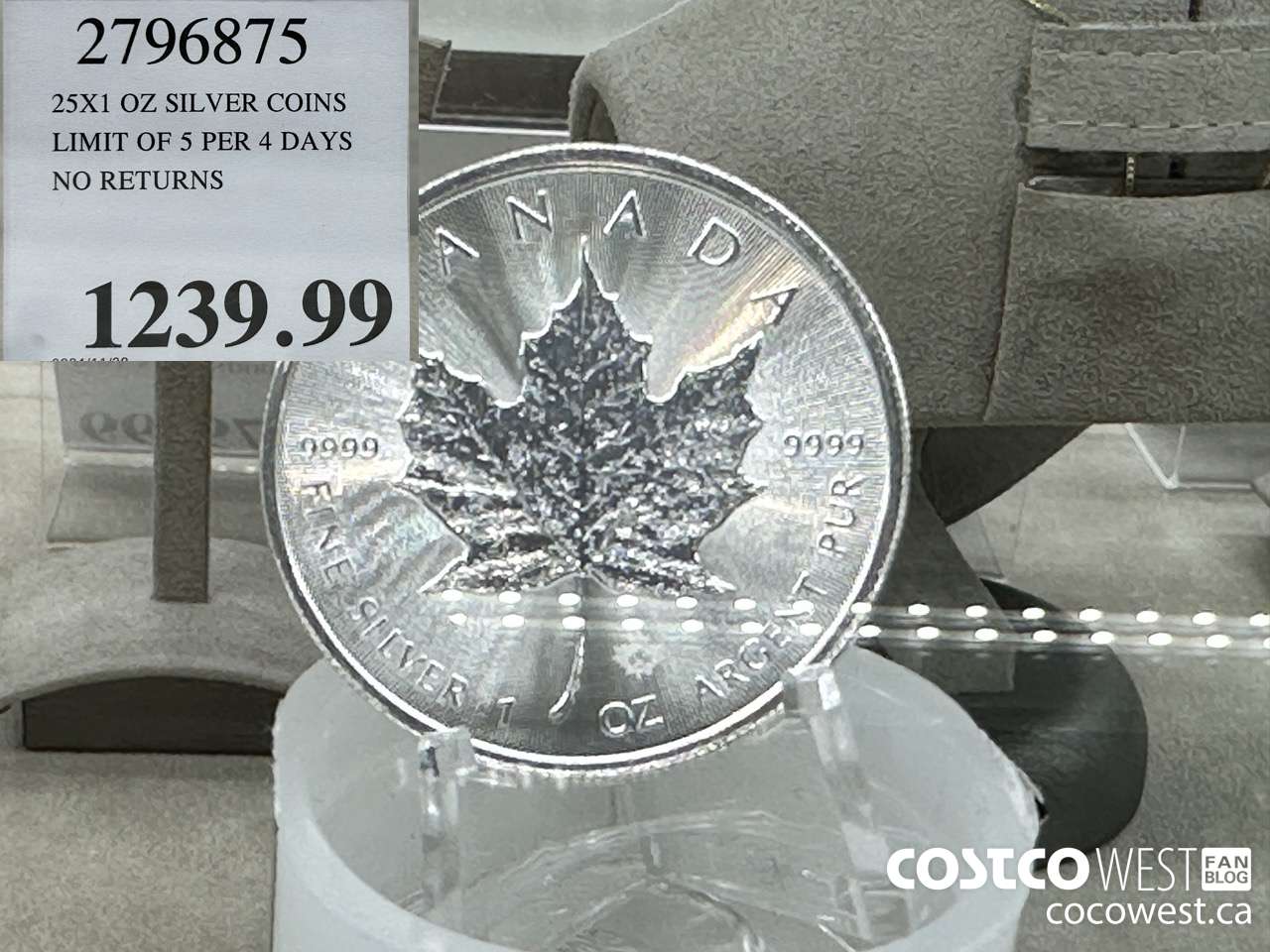 2796875 25X1 OZ SILVER COINTS LIMIT OF 5 PER 4 DAYS NO RETURNS $1239.99
