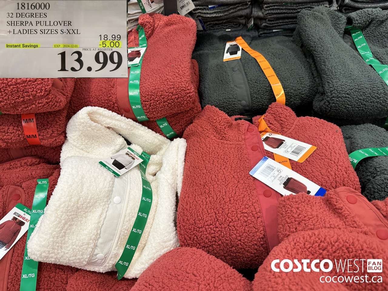 1816000 32 DEGEES SHERPA PULLOVER LADIES SIZES S-XXL ($5.00 INSTANT SAVINGS EXPIRES ON 2024-12-01) $13.99