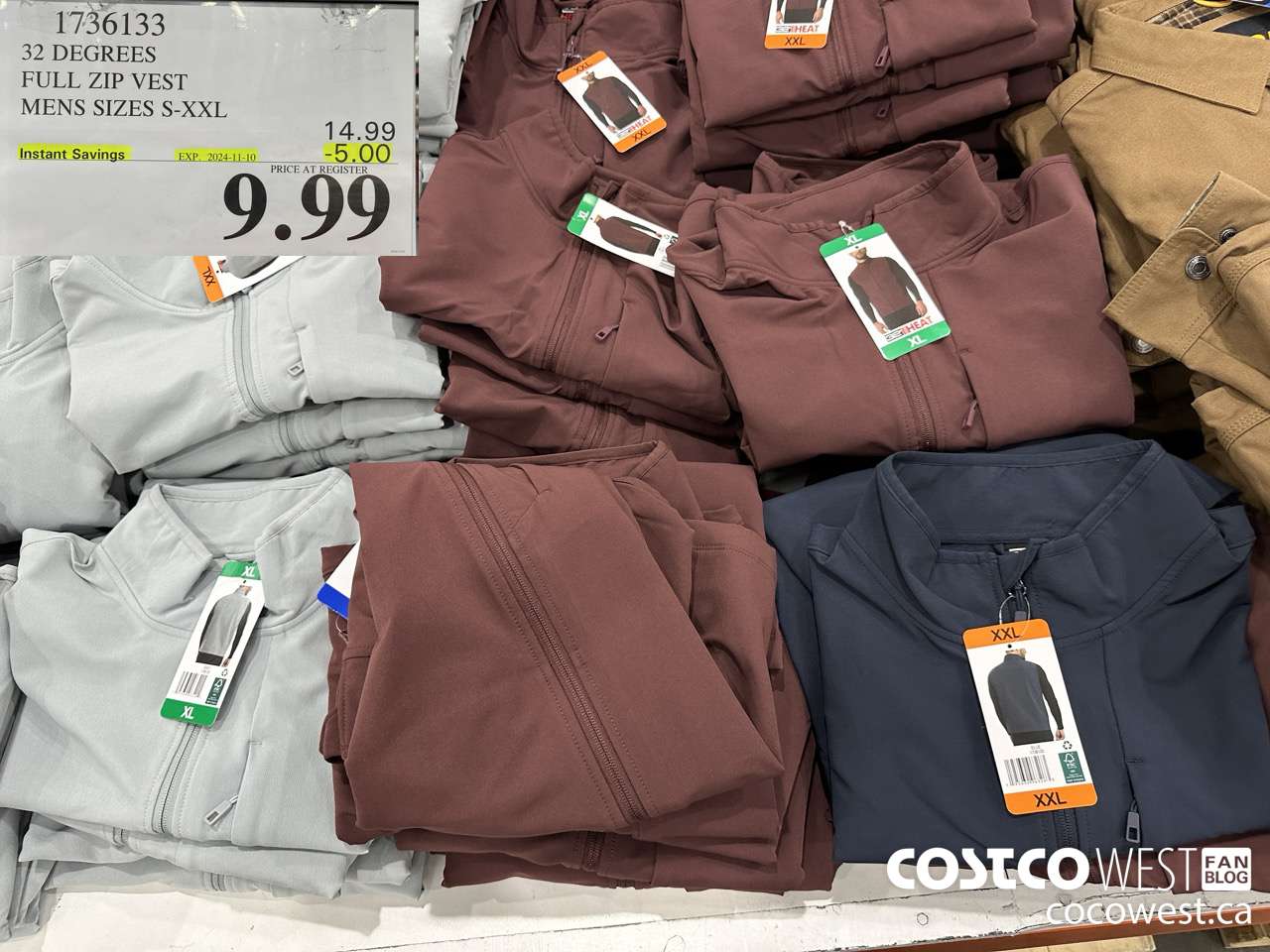 1736133 32 DEGREES FULL ZIP MENS SIZES L-XXL ONLY ($5.00 INSTANT SAVINGS EXPIRES ON 2024-11-10) $9.99