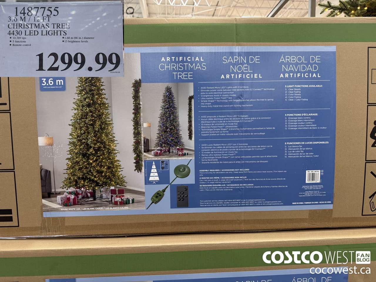 1487755 3.6 M / 12 FT CHRISTMAS TREE 4430 LED LIGHTS $1299.99