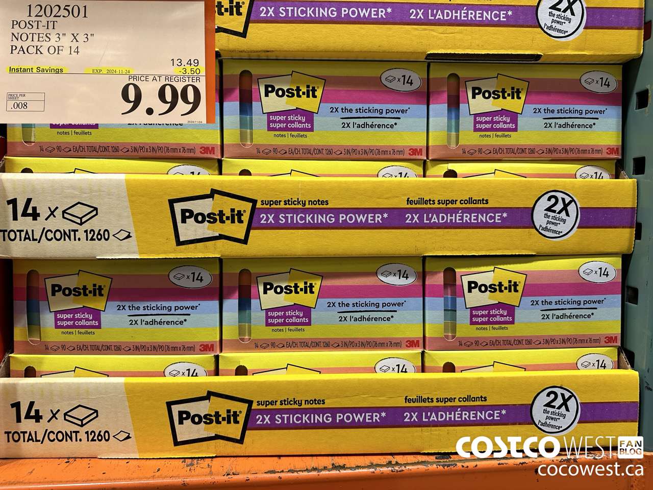 1202501 3M POST-IT NOTES 3