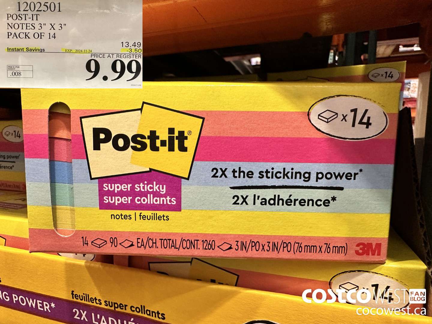 1202501 3M POST-IT NOTES 3