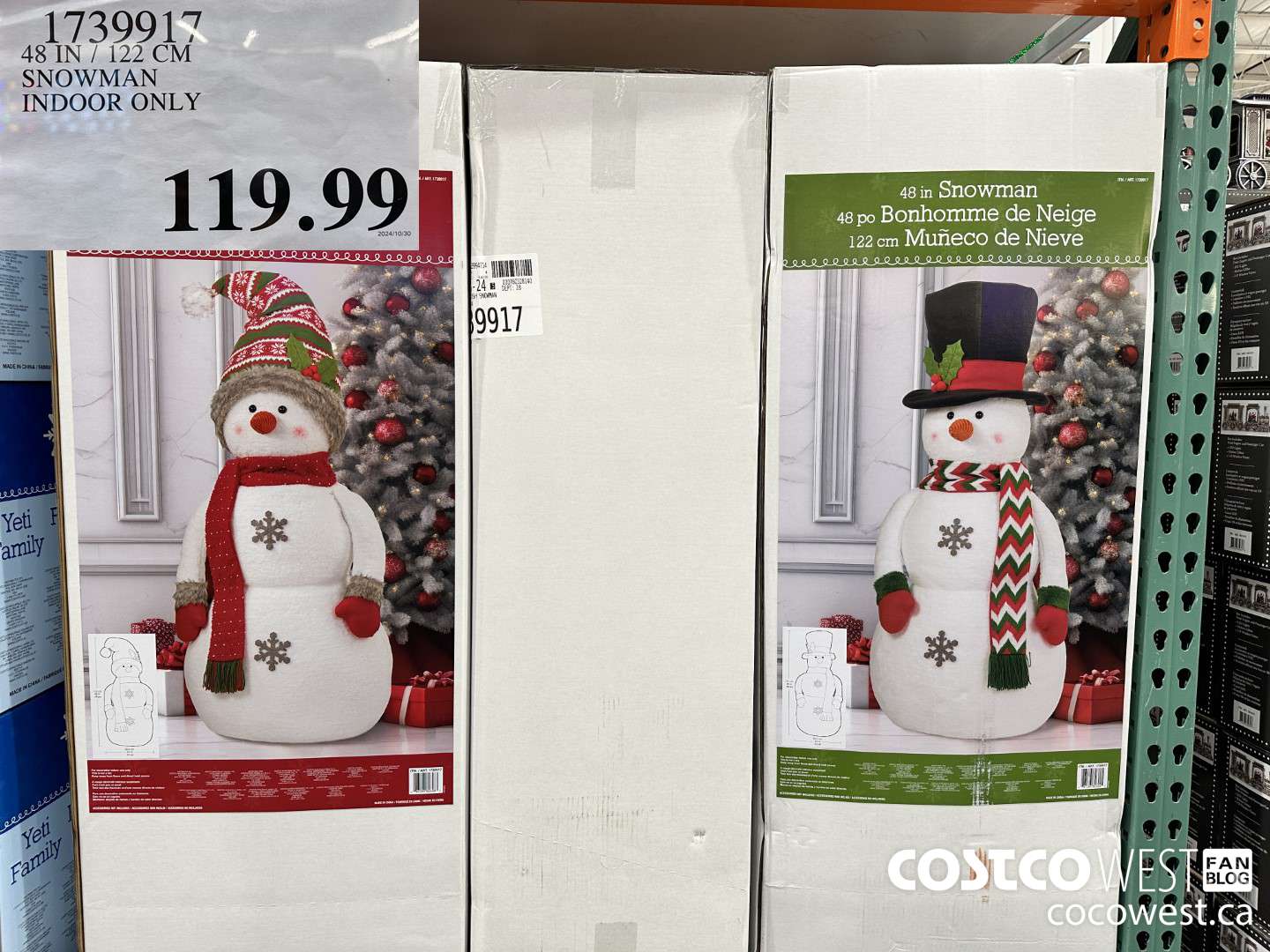 1739917 48 IN / 122 CM SNOWMAN INDOOR ONLY $119.99