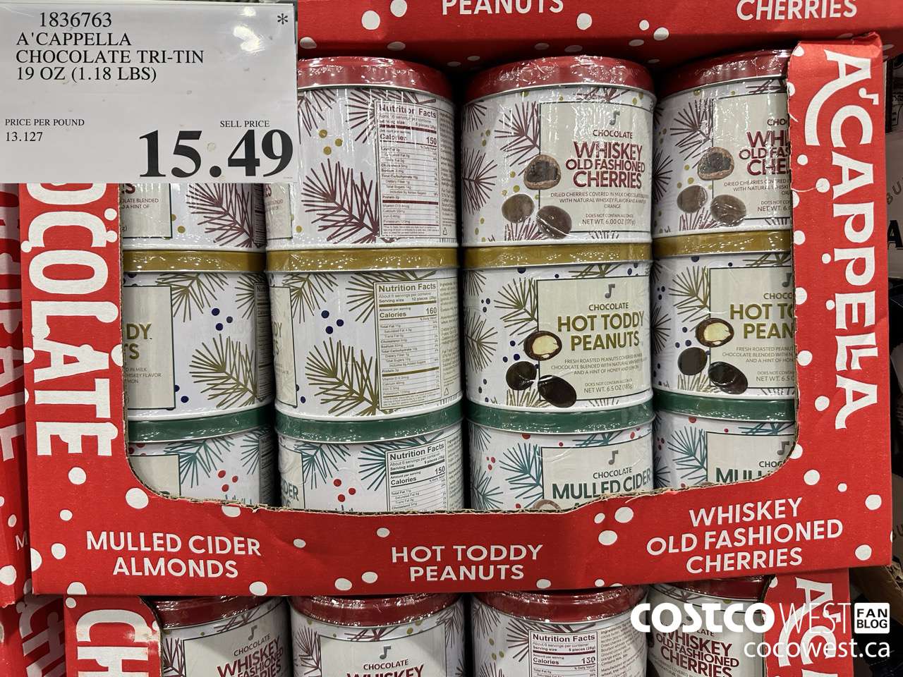 1836763 A'CAPPELLA CHOCOLATE TRI-TIN 19 OZ (1.18 LBS) $15.49