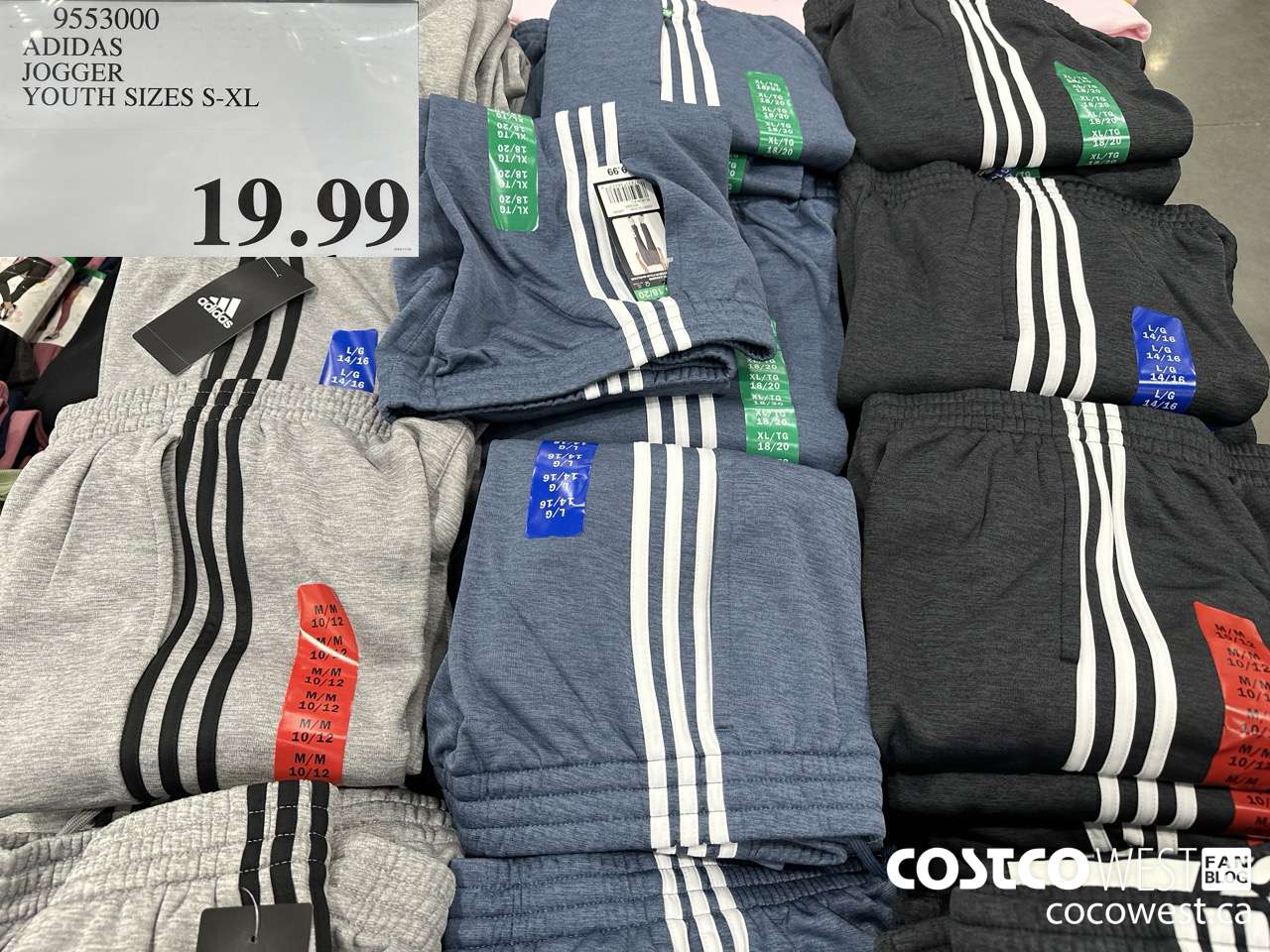 9553000 ADIDAS JOGGER YOUTH SIZES S-XL $19.99