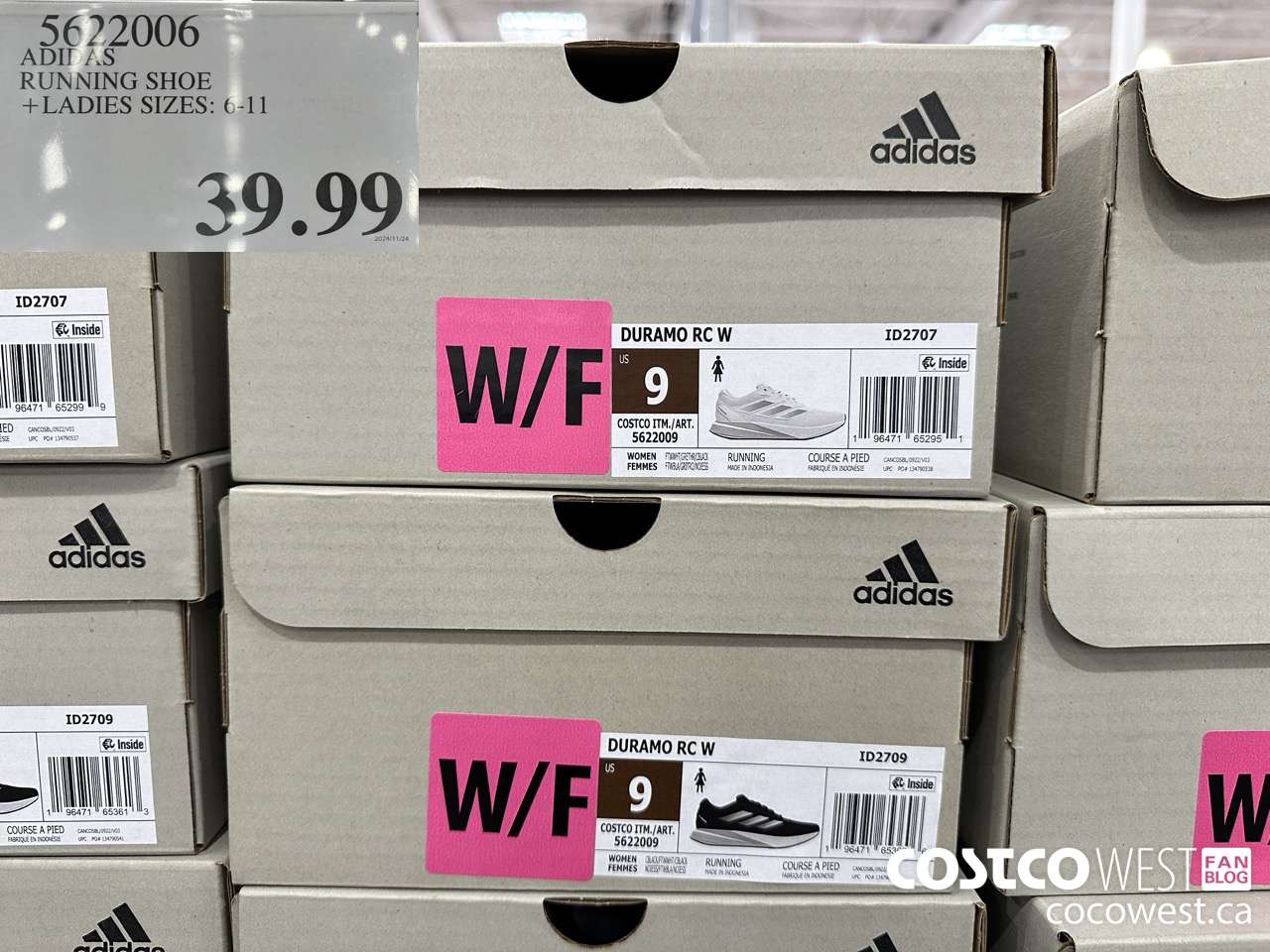 5622006 ADIDAS RUNNING SHOE LADIES SIZES 6-11 $39.99