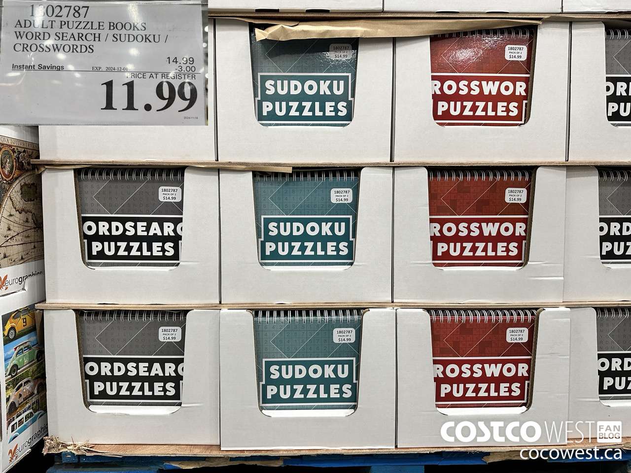 1802787 ADULT PUZZLE BOOKS WORD SEARCH / SUDOKU / CROSSWORD ($3.00 INSTANT SAVINGS EXPIRES ON 2024-12-01) $11.99