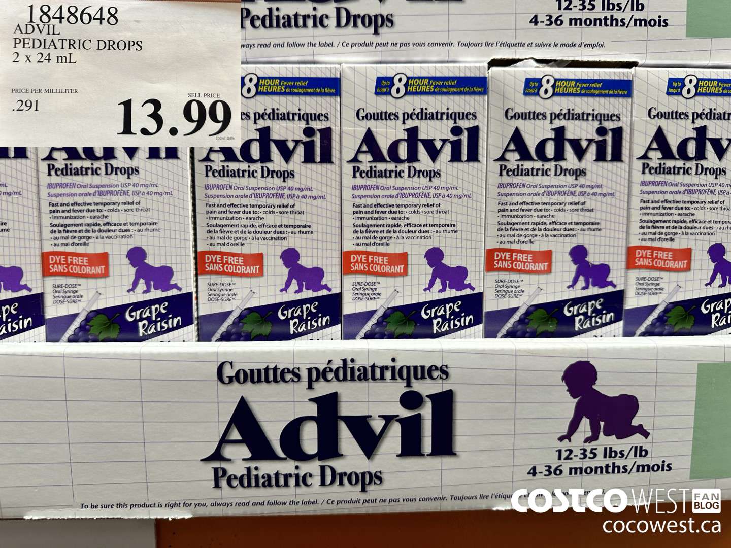 1848648 ADVIL PEDIATRIC DROPS 2 X 24ml $13.99
