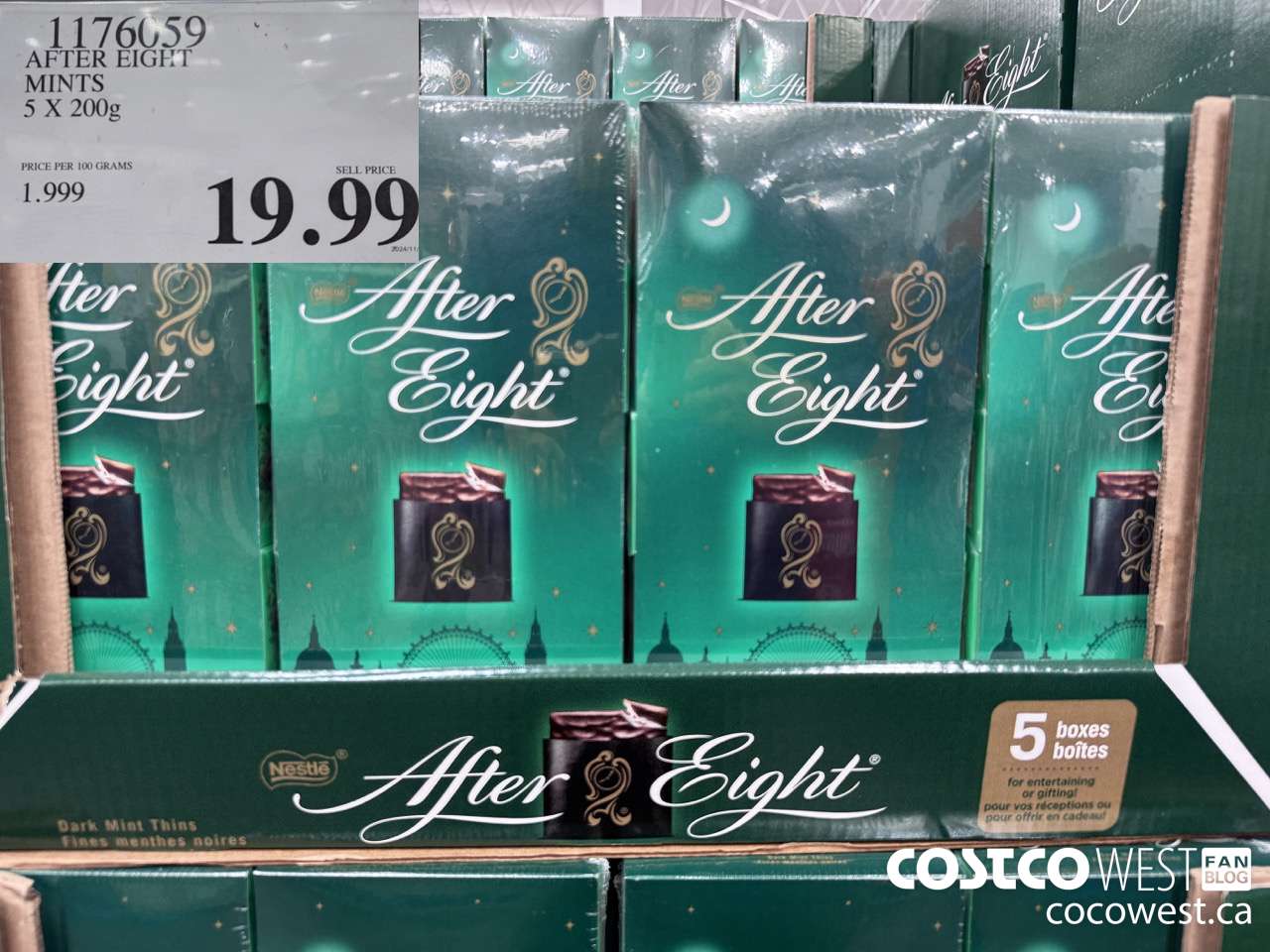 1176059 AFTER EIGHT MINTS 5 X 200G $19.99
