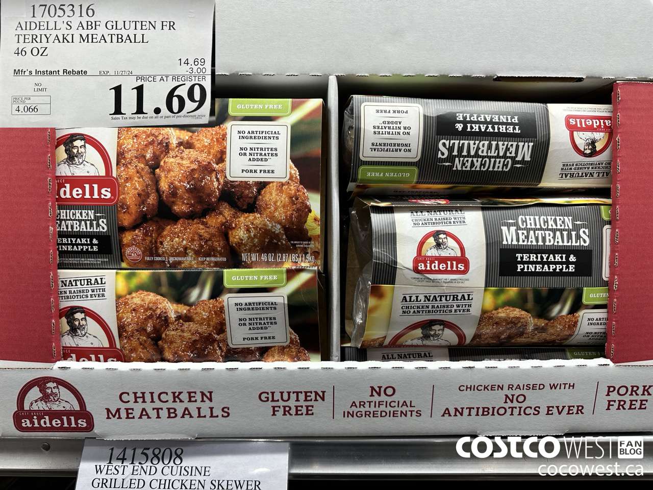 1705316 AIDELL'S ABF GLUTEN FR TERIYAKI MEATBALL 46 OZ ($3.00 INSTANT SAVINGS EXPIRES ON 2024-11-27) $11.69