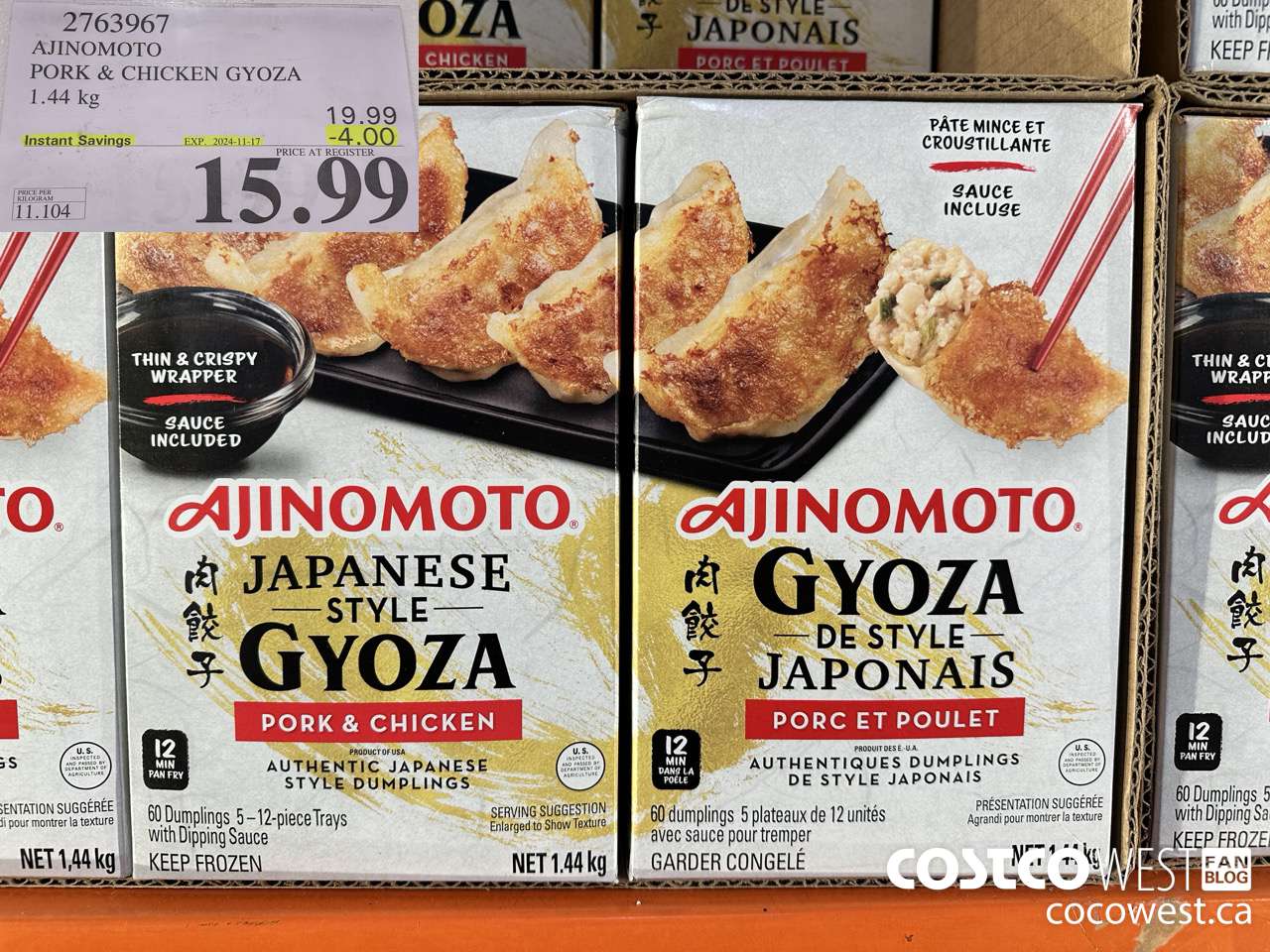 2763967 AJINOMOTO PORK & CHICKEN GYOZA 1.44 KG ($4.00 INSTANT SAVINGS EXPIRES ON 2024-11-17) $15.99