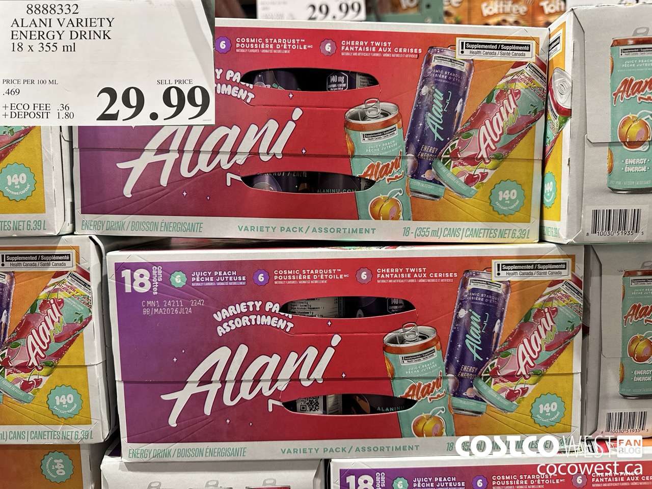 8888332 ALANI VARIETY ENERGY DRINK 1 X 244ML $29.99