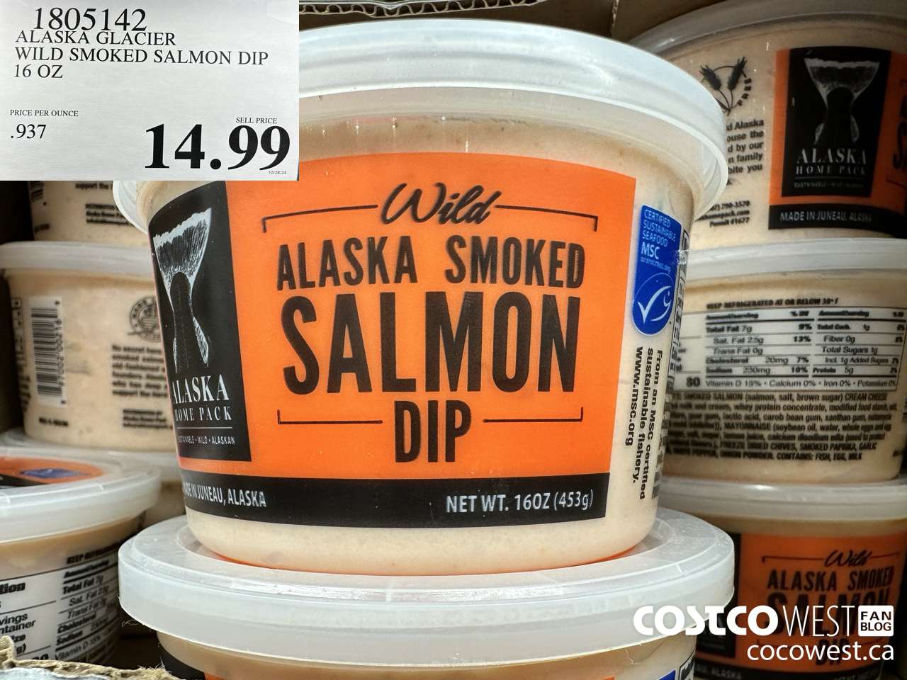 1805142 ALASKA GLACIER WILD SMOKED SALMON DIP 16 OZ $14.99