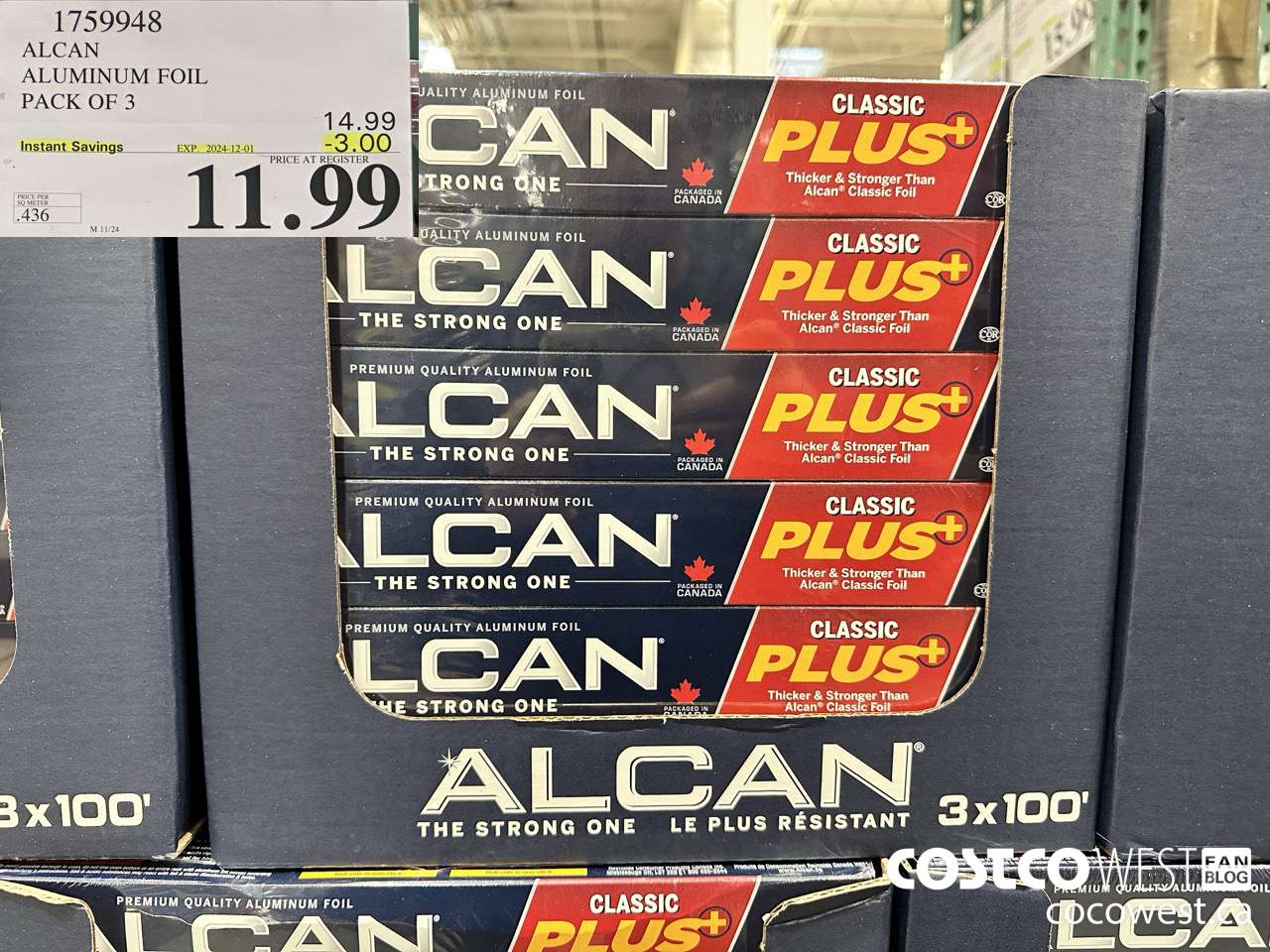 1759948 ALCAN ALUMINUM FOIL PACK OF 3 ($3.00 INSTANT SAVINGS EXPIRES ON 2024-12-01) $11.99