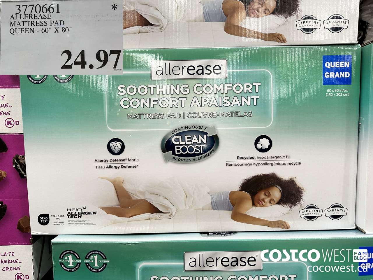 3770661 ALLEREASE MATTRESS PAD QUEEN 60