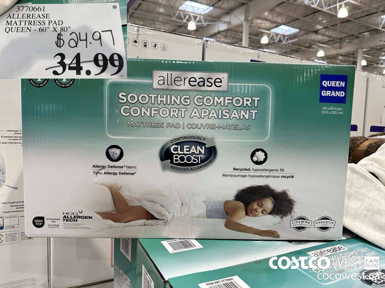 3770661 ALLEREASE MATTRESS PAD QUEEN 60