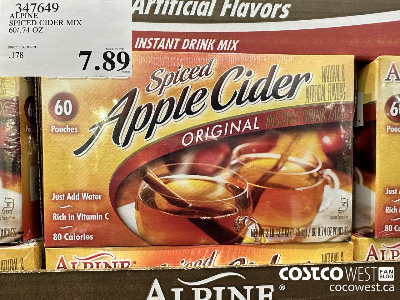 347649 ALPINE SPICED CIDER MIX 60/.74 OZ $7.89