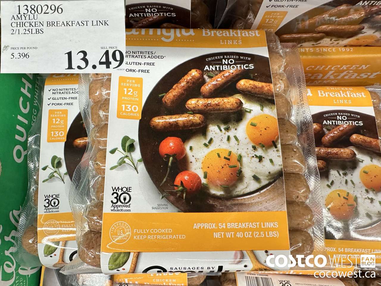 1380296 AMYLU CHICKEN BREAKFAST LINK 2/1.25 LBS $13.49