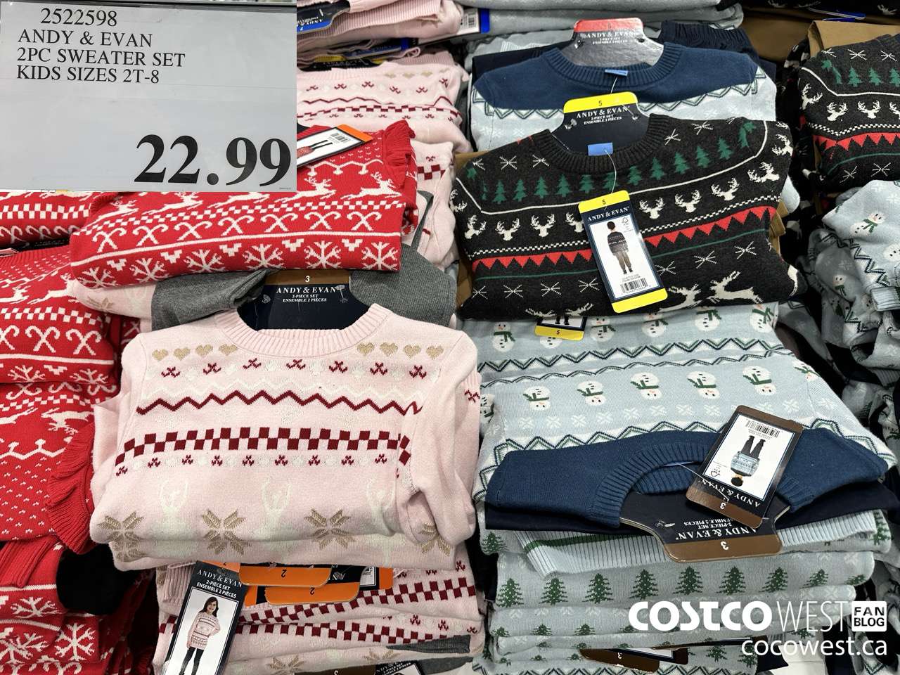 2522598 ANDY & EVAN 2PC SWEATER SET KIDS SIZES 2T-8 $22.99