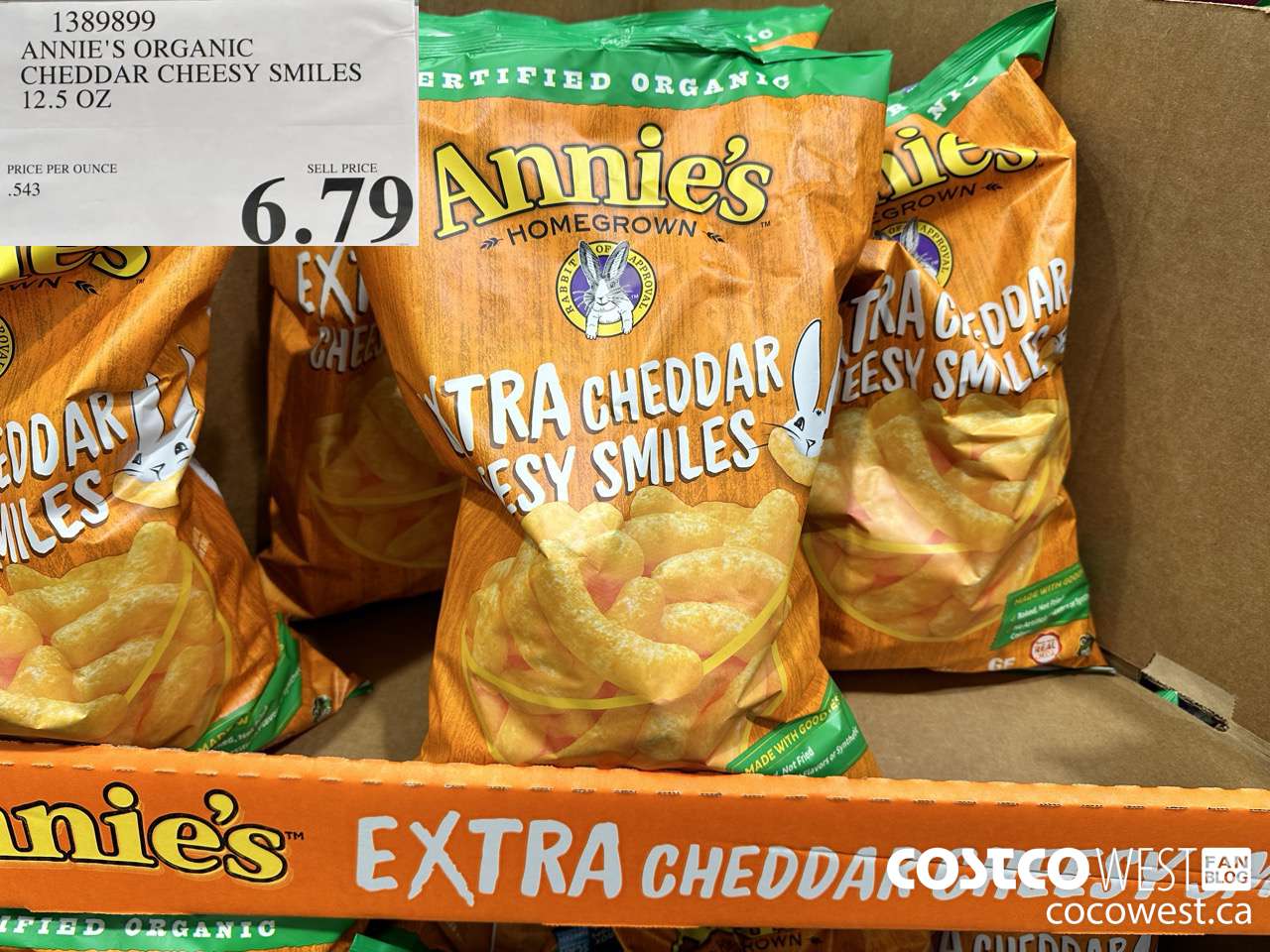 1389899 ANNIE'S ORGANIC CHEDDAR CHEESY SMILES 12.5 OZ $6.79