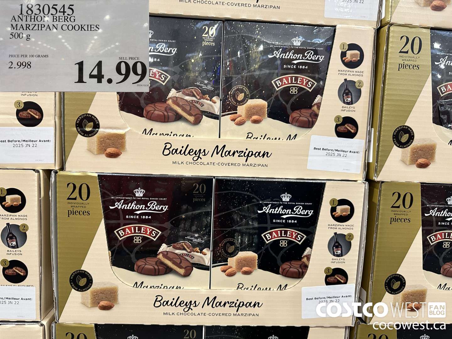 1830545 ANTHON BERG MARZIPAN COOKIES 500G $14.99