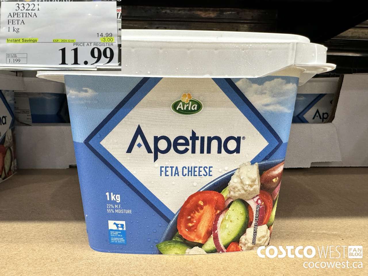33221 APETINA FETA 1kg ($3.00 INSTANT SAVINGS EXPIRES ON 2024-12-01) $11.99