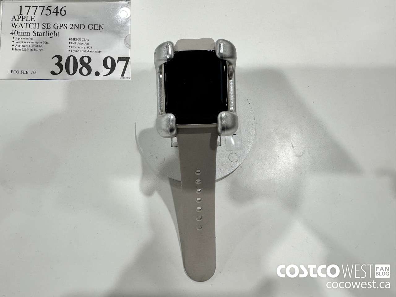 1777546 APPLEWATCH SE GPS 2ND GEN 40MM STARLIGHT $308.97