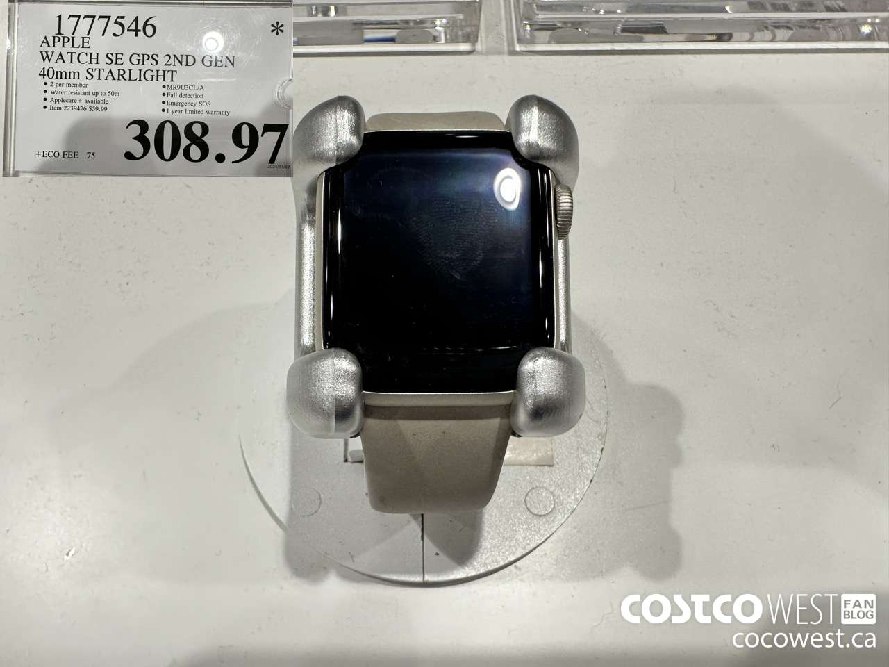 1777546 APPLEWATCH SE GPS 2ND GEN 40MM STARLIGHT $308.97