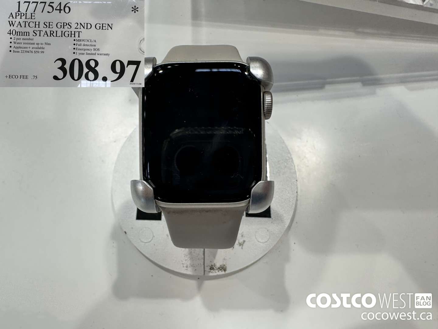 1777546 APPLEWATCH SE GPS 2ND GEN 40MM STARLIGHT $308.97