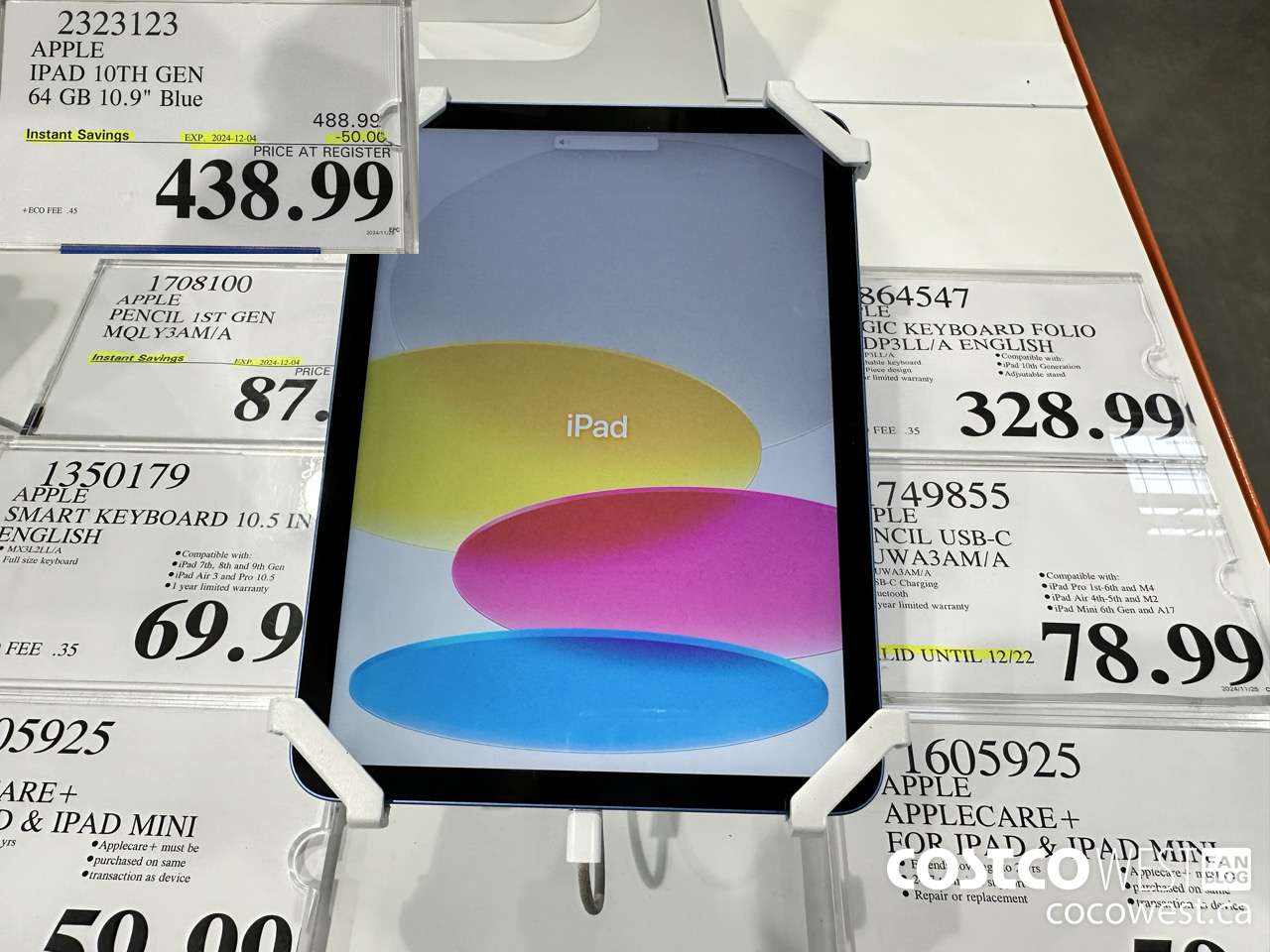 2323123 APPLE IPAD 10 64GB BLUE MPQ13VC/A ($50.00 INSTANT SAVINGS EXPIRES ON 2024-12-04) $438.99