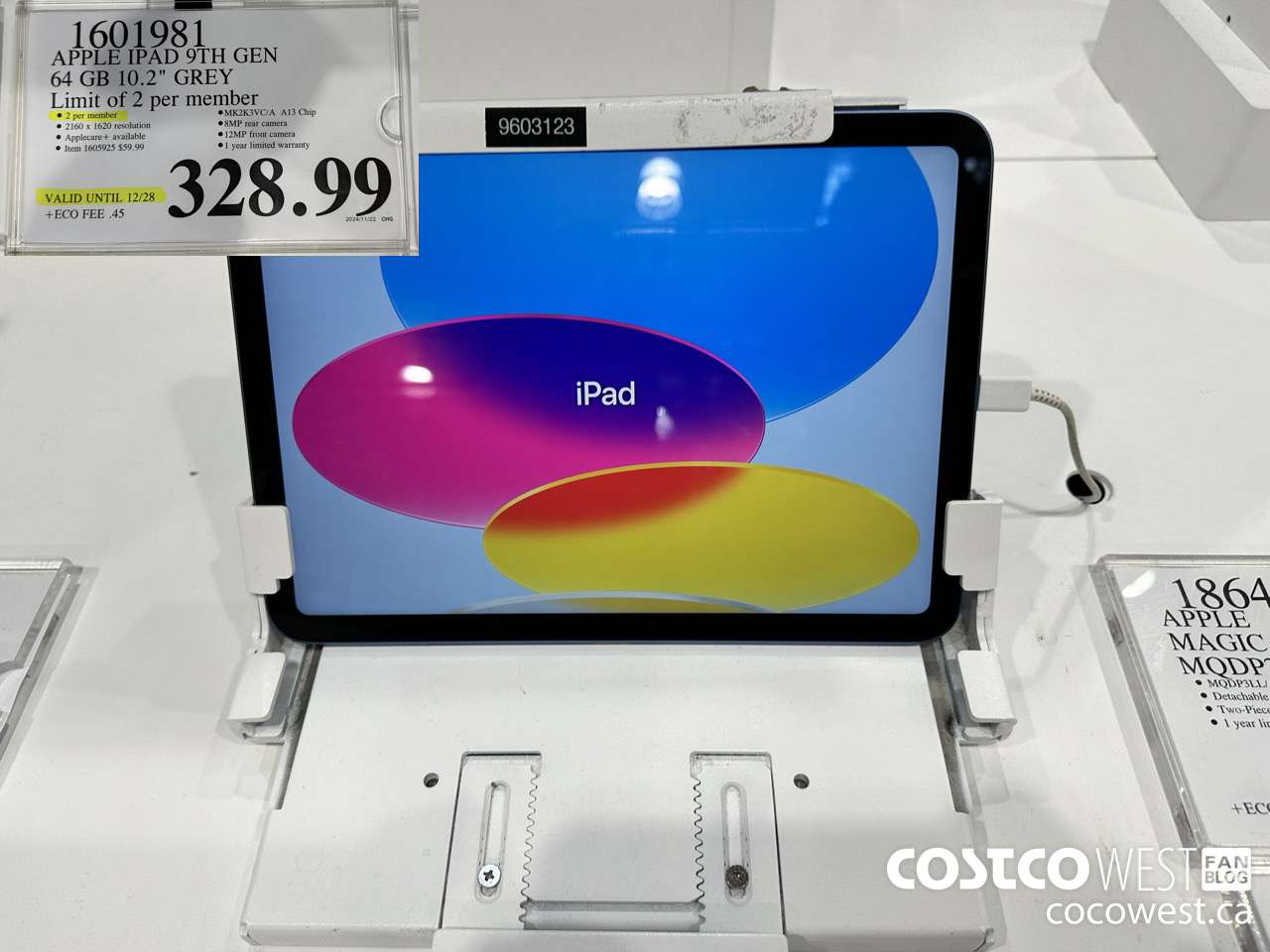 1601981 APPLE IPAD 9TH GEN 64GB 10.2 IN. GREY (EXPIRES ON 2024-12-28) $328.99