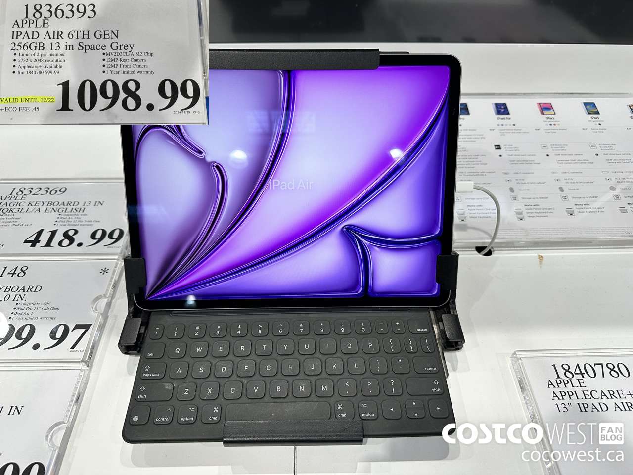 1836393 APPLE IPAD AIR 6TH GEN 256GB 13 IN SPACE GREY (EXPIRES ON 2024-12-22) $1098.99