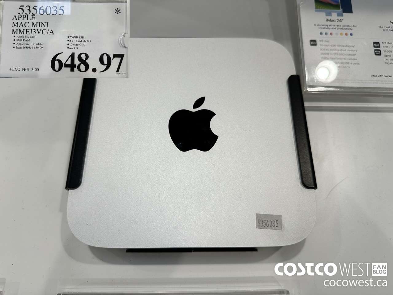 5356035 APPLE MAC MINI MMFJ3VC/A $648.97