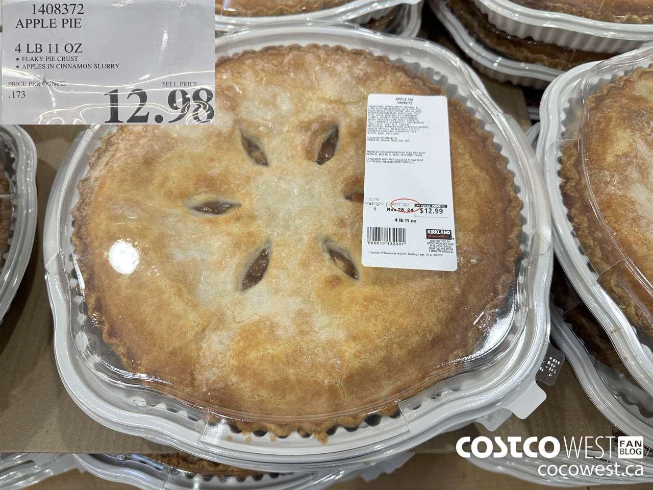 1408372 APPLE PIE 4LB 11OZ $12.98