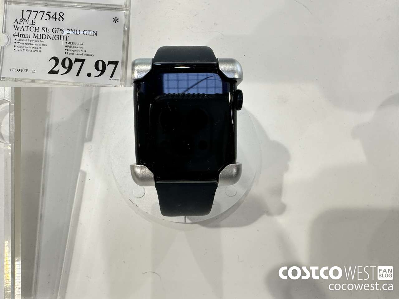 1777548 APPLE WATCH SE GPS 2ND GEN 44MM MIDNIGHT $297.97