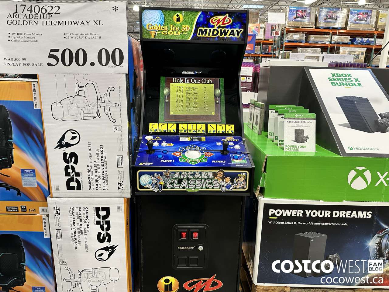 1740622 ARCADE1UP GOLDEN TEE/MIDWAY XL $500.00