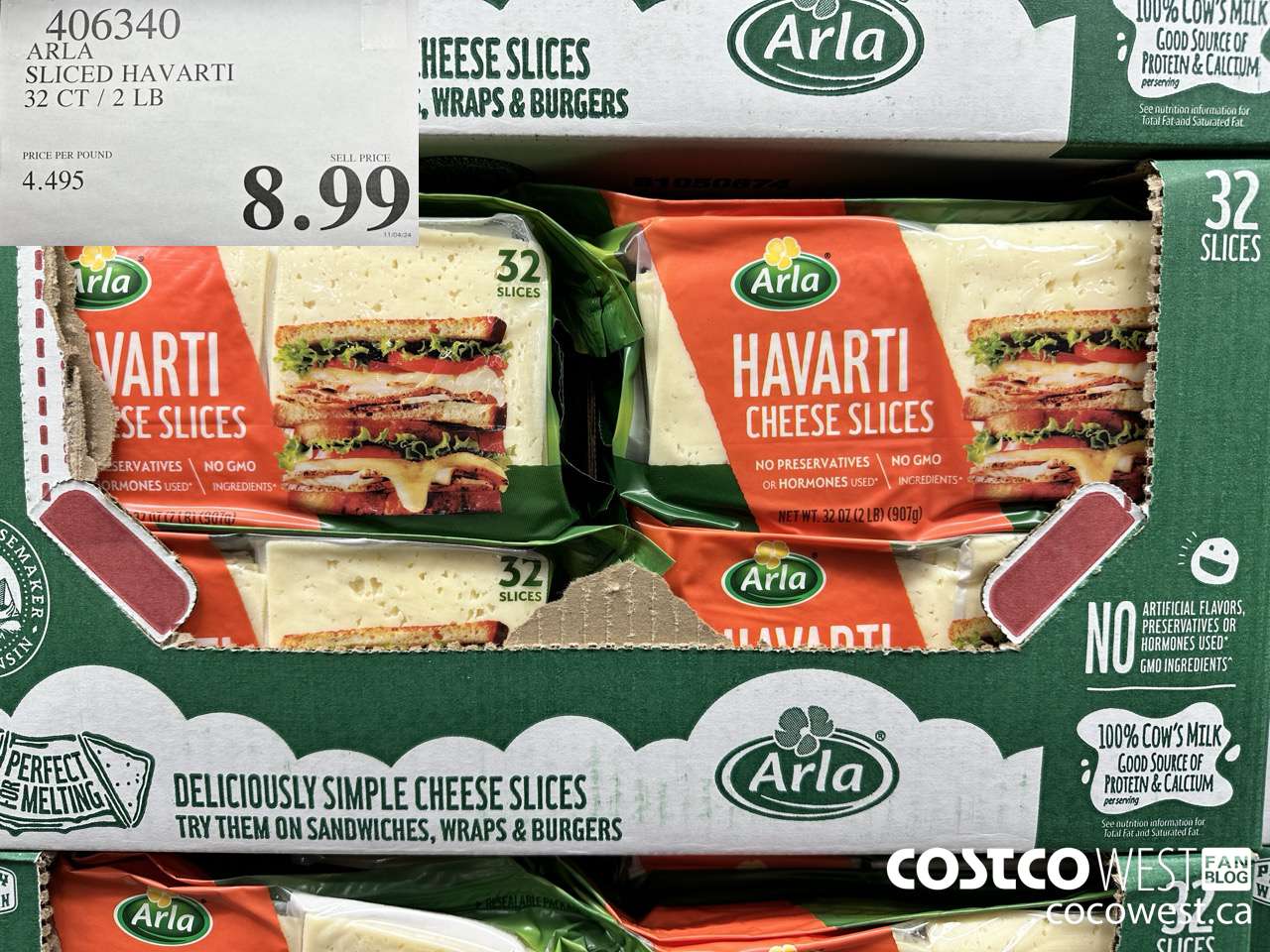 406340 ARLA SLICED HAVARTI 32 CT / 2 LBS $8.99