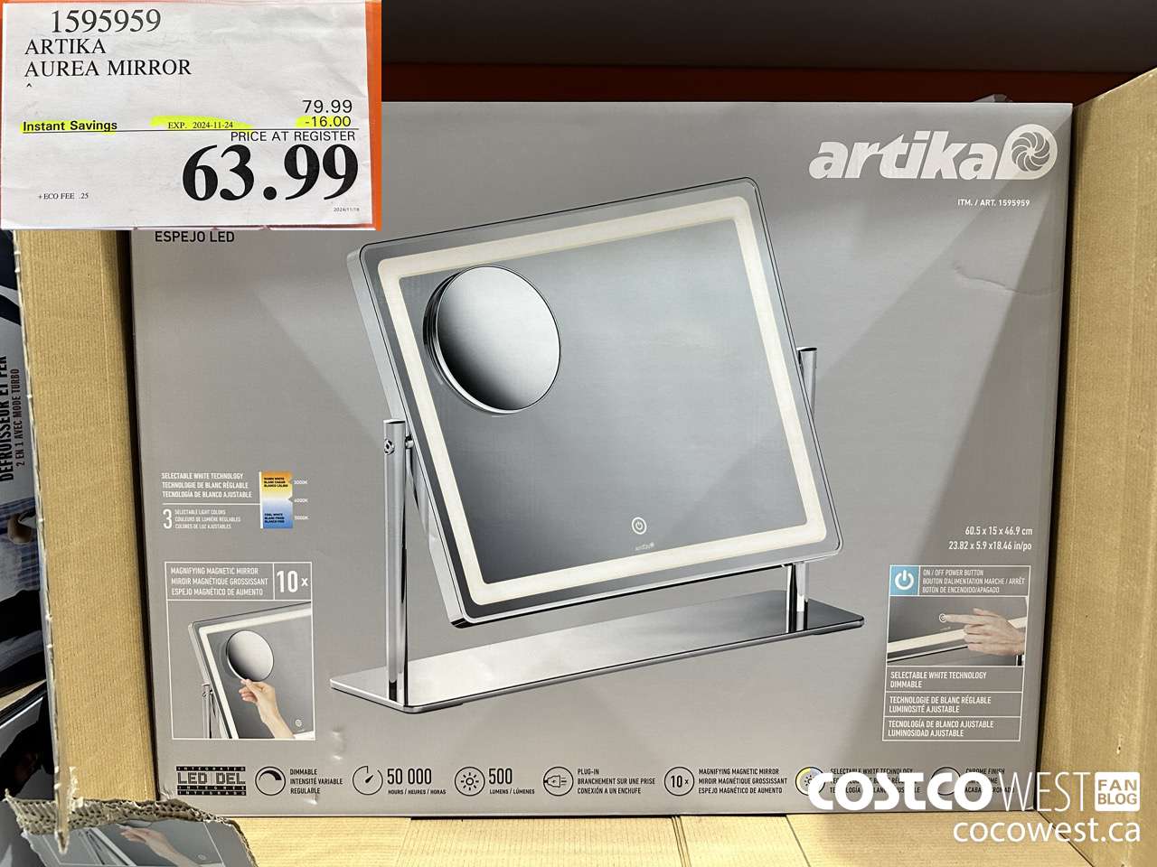 1595959 ARTIKA AUREA MIRROR ($16.00 INSTANT SAVINGS EXPIRES ON 2024-11-24) $63.99