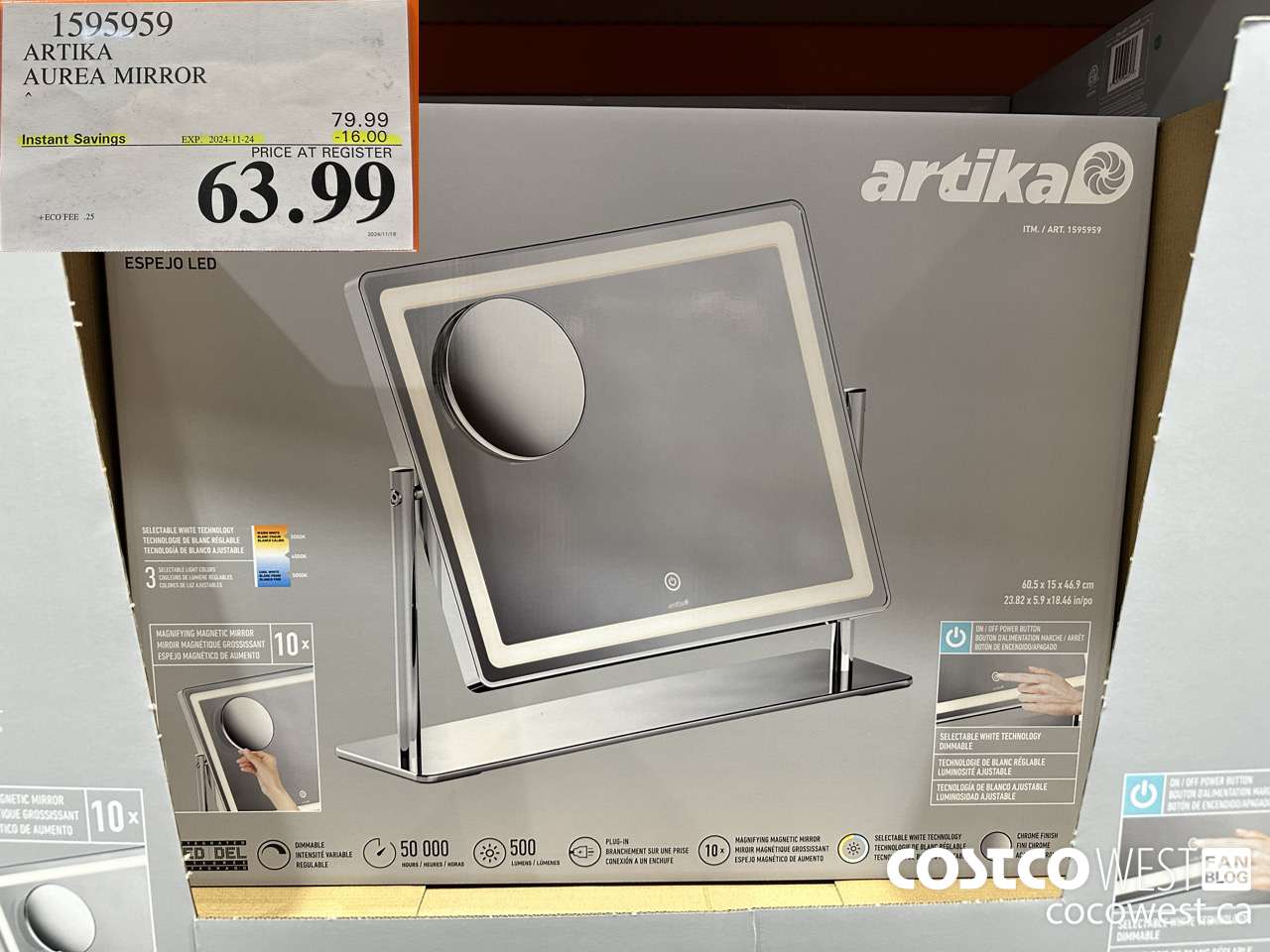 1595959 ARTIKA AUREA MIRROR ($16.00 INSTANT SAVINGS EXPIRES ON 2024-11-24) $63.99