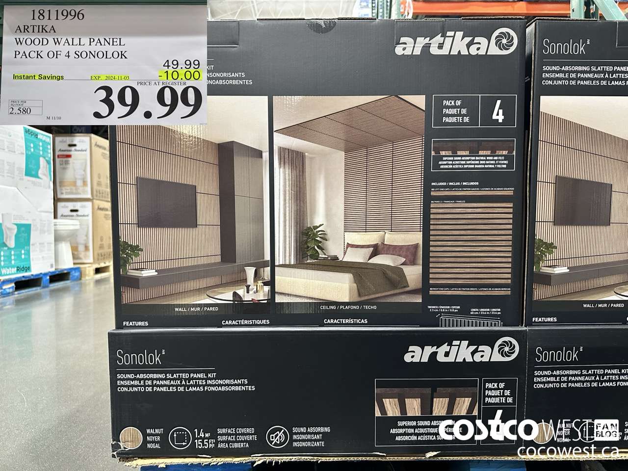 1811996 ARTIKA WOOD WALL PANEL PACK OF 4 SONOLOK ($10.00 INSTANT SAVINGS EXPIRES ON 2024-11-03) $39.99