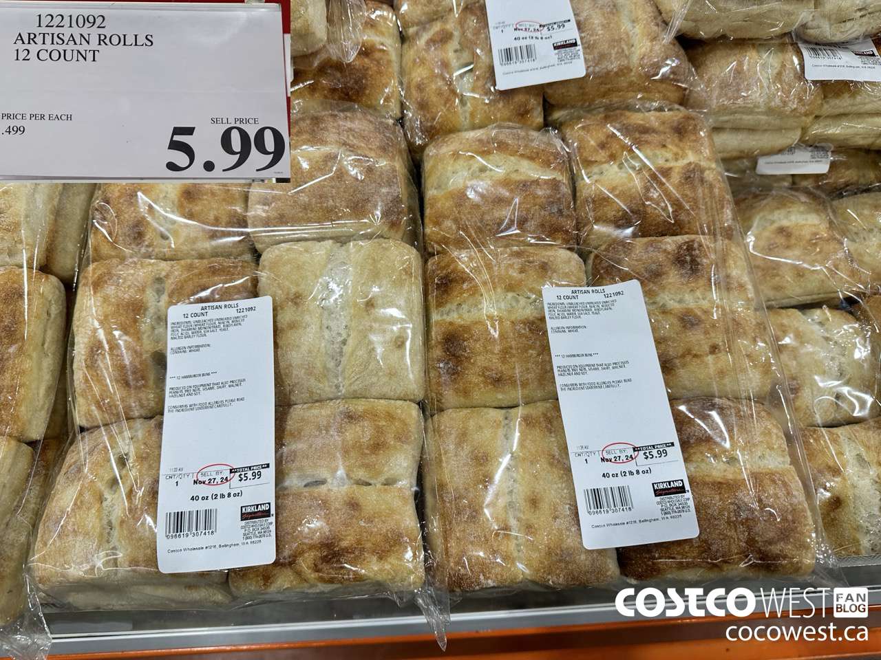 1221092 ARTISAN ROLLS 12 COUNT $5.99