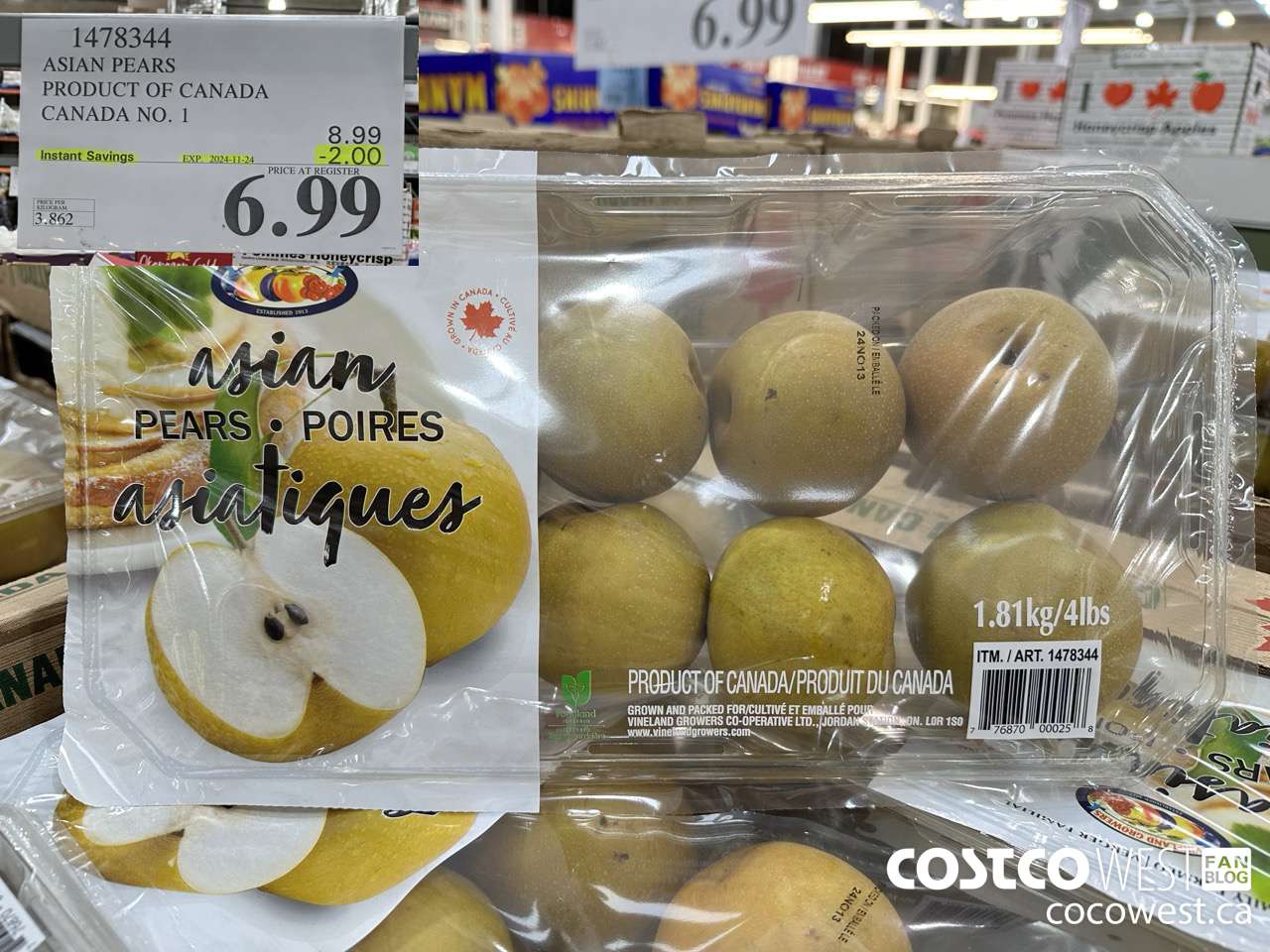 1478344 ASIAN PEARS PRODUCT OF CANADA CANADA NO 1 ($2.00 INSTANT SAVINGS EXPIRES ON 2024-11-24) $6.99