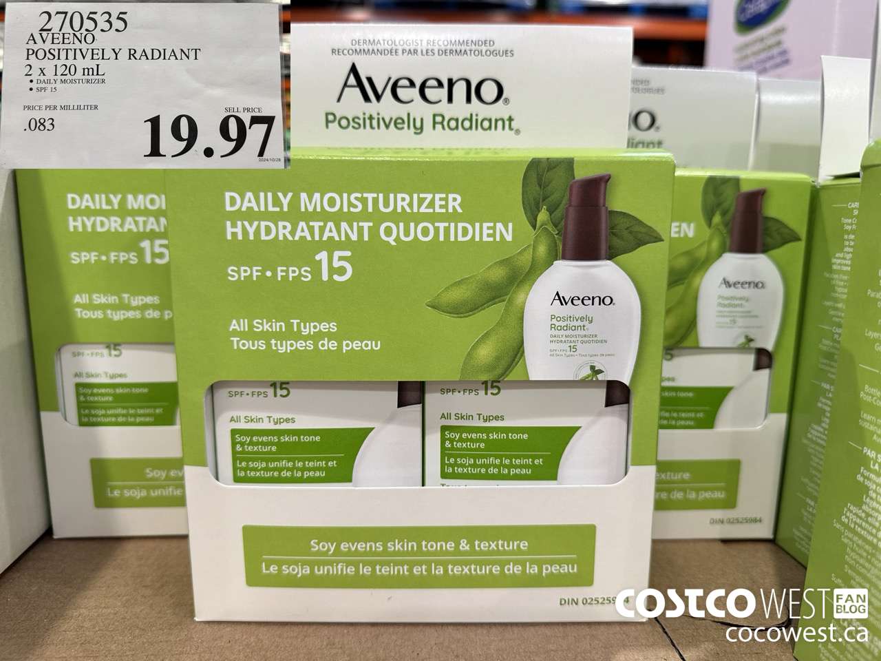 270535 AVEENO POSITIVELY RADIANT 2 X 120 ML $19.97