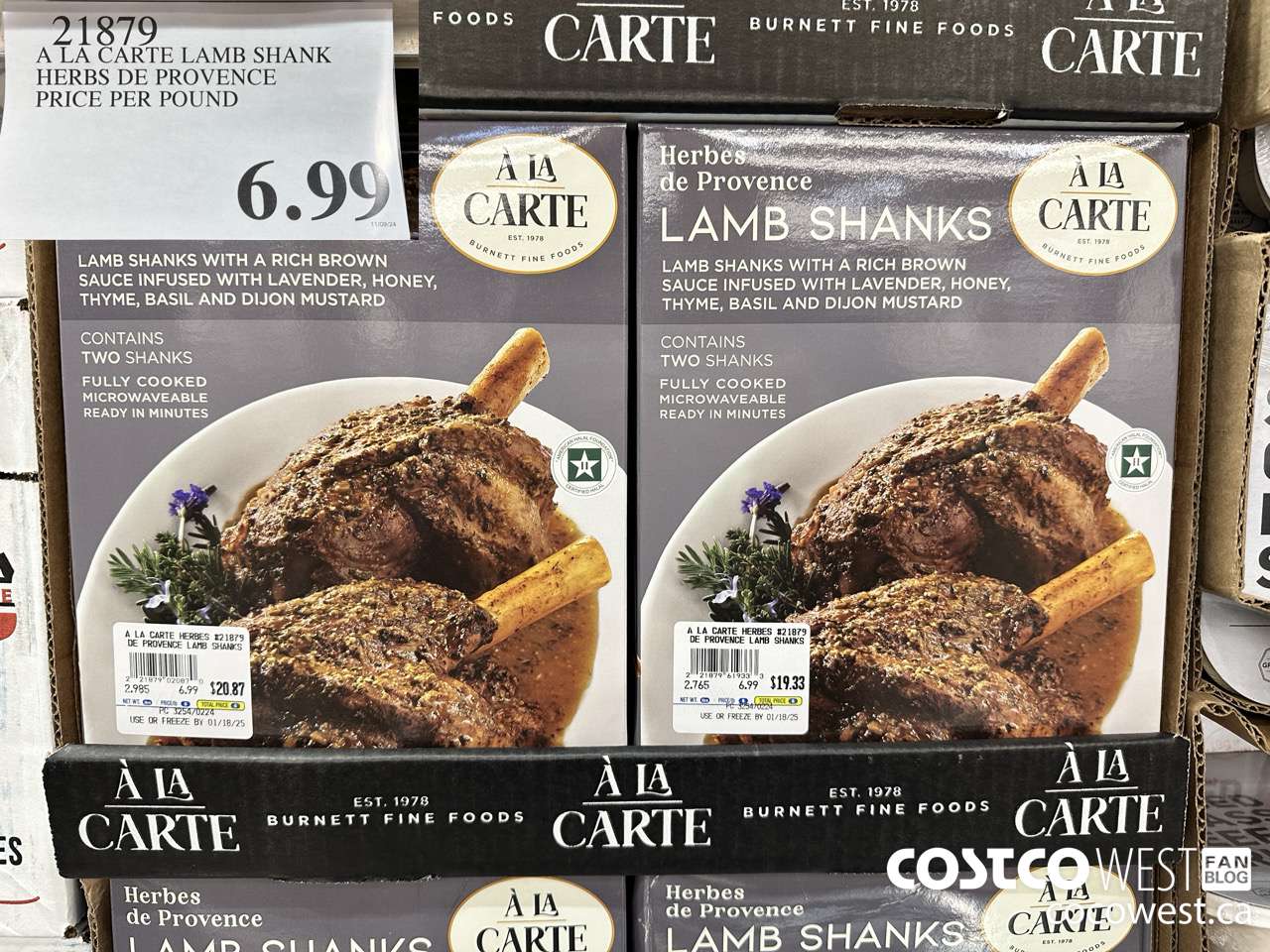 21879 A LA CARTE LAMB SHANK HERBS DE PROVENCE PRICE PER POUND $6.99